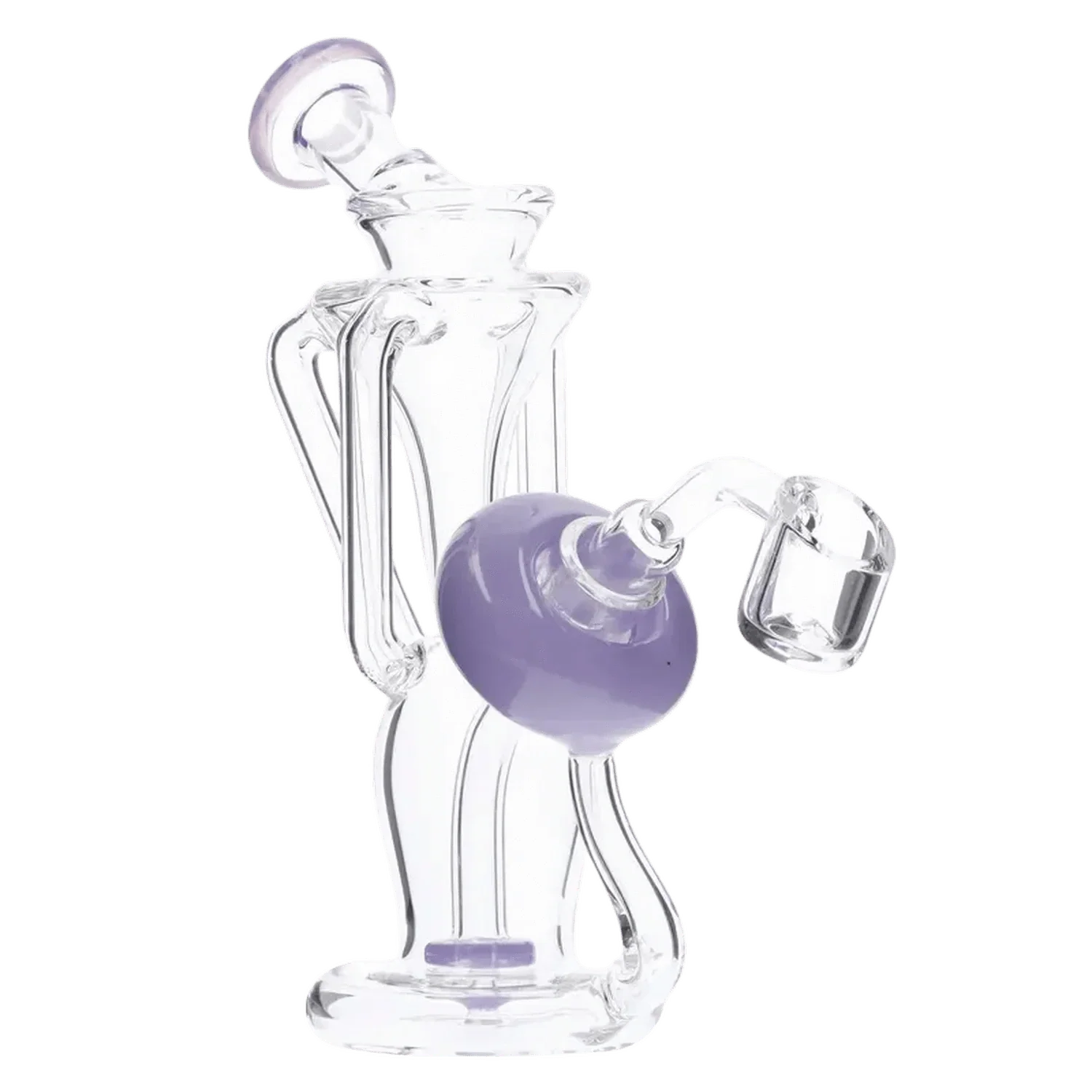 Bent Neck Dab Rig Recycler-Milky Purple-6in(RCL-S-034MPP) - Image 5