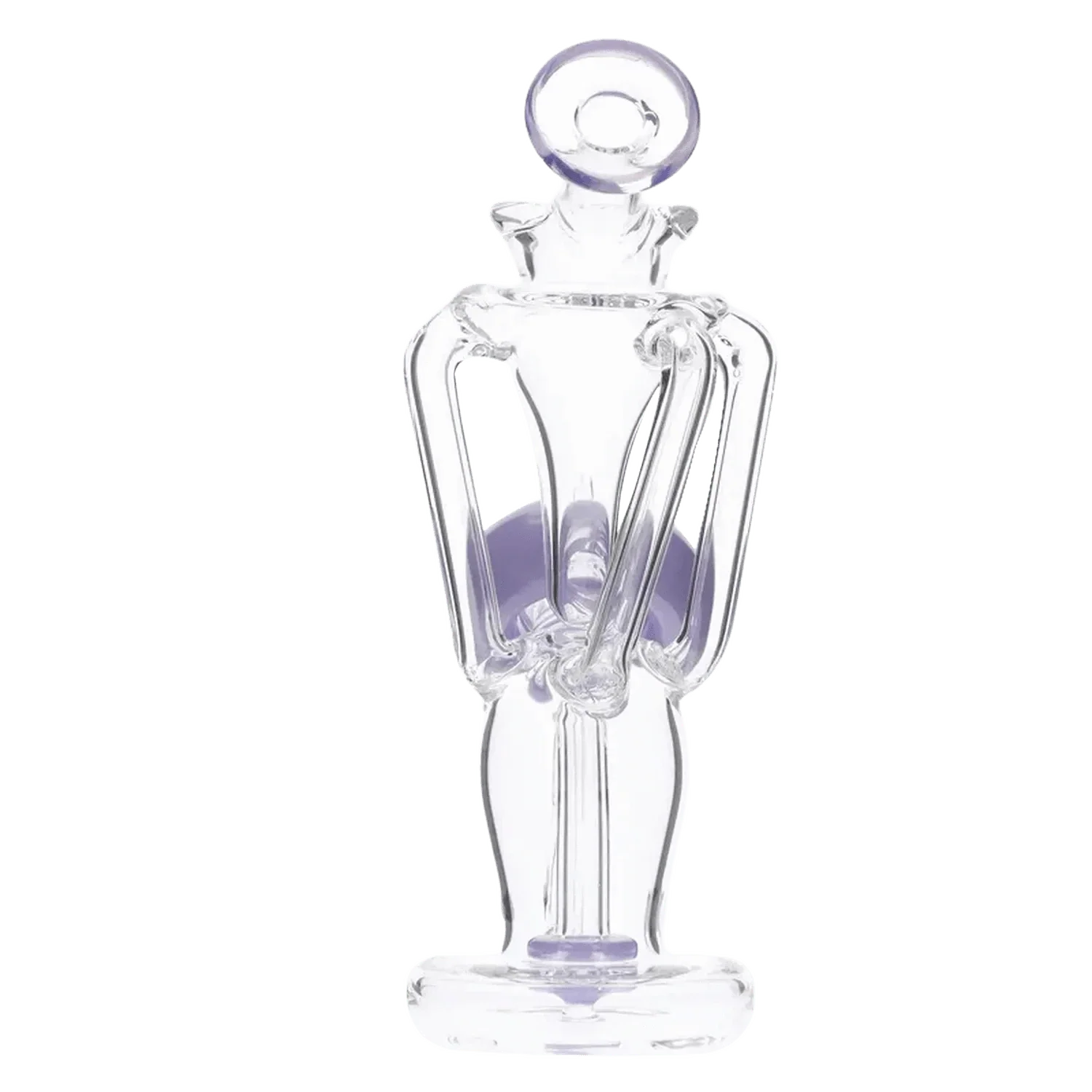 Bent Neck Dab Rig Recycler-Milky Purple-6in(RCL-S-034MPP) - Image 8