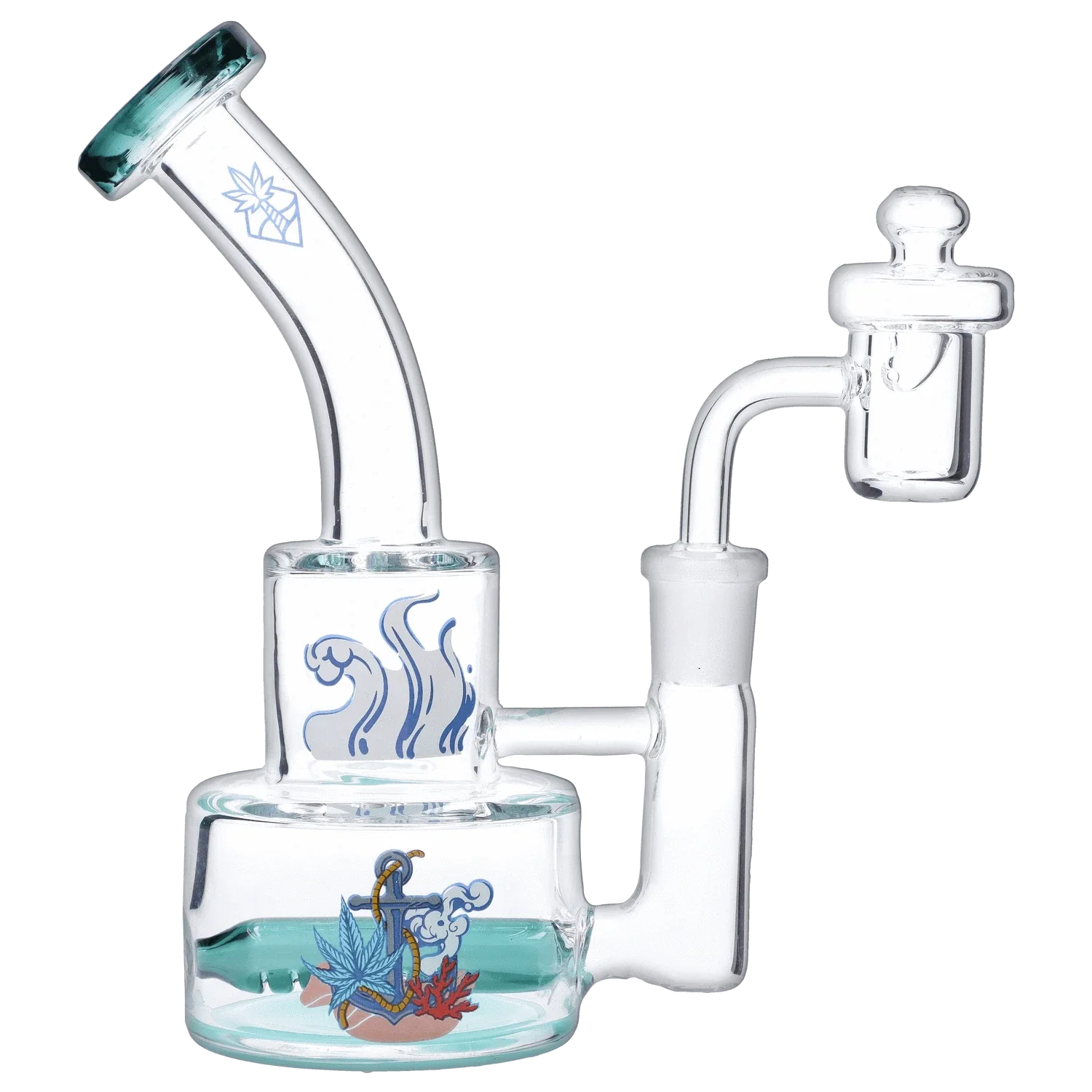 Cabana Cannabis Co. Ahoy Dual-Use Water Pipe Teal - 6in - Image 8
