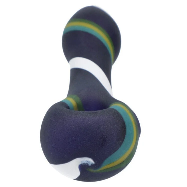 Valiant Peak-A-Boo Glass Pipe-Yellow Strip - 4.5in. - Image 5