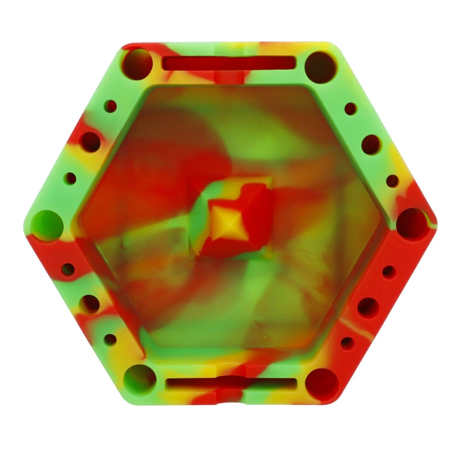 Valiant Silicone Hexagon Ashtray-Assorted-5in