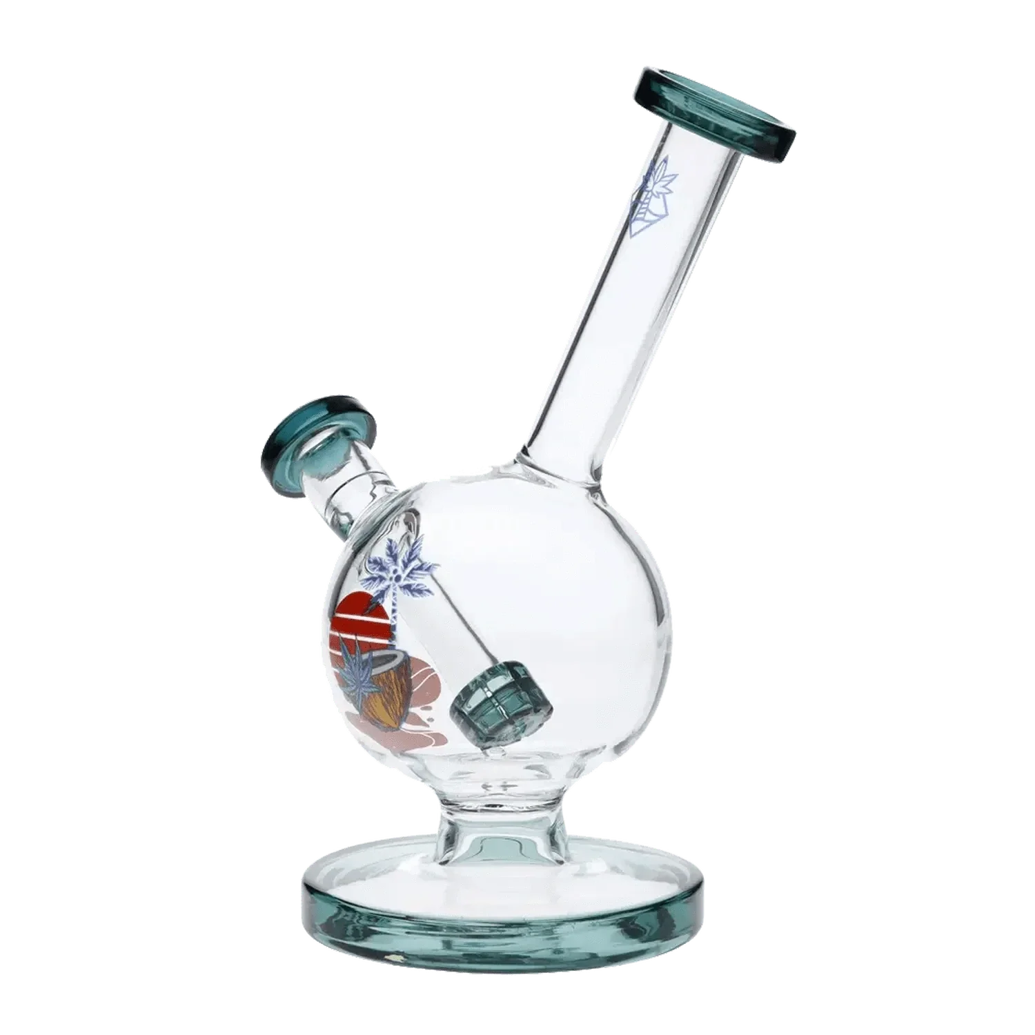 Cabana Cannabis Co. Surf Water Pipe - Teal - 7in. - Image 4