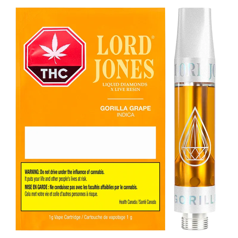 Gorilla Grape Liquid Diamonds x Live Resin Vape Cartridge