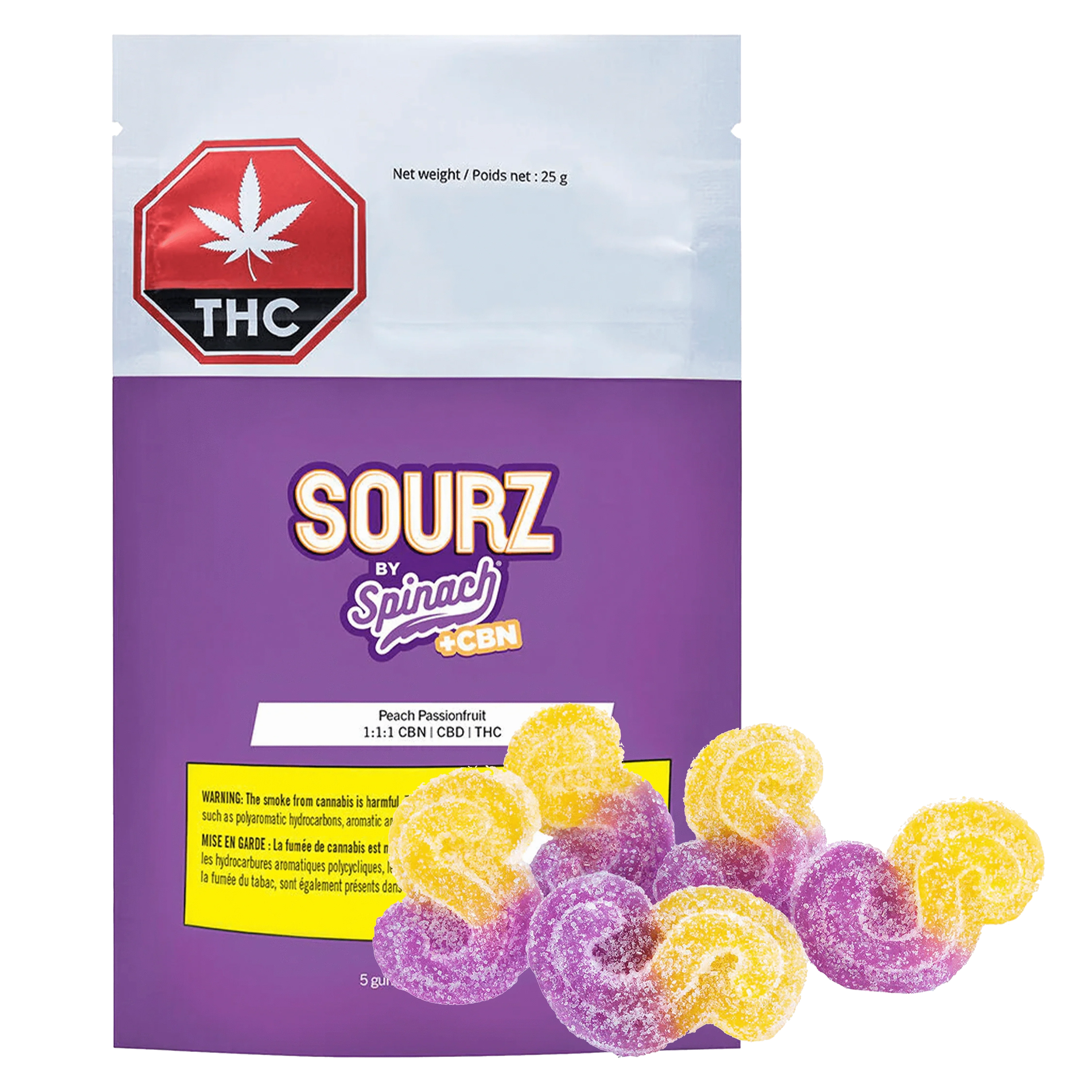 Peach Passionfruit 1:1:1 CBN:CBD:THC Gummies