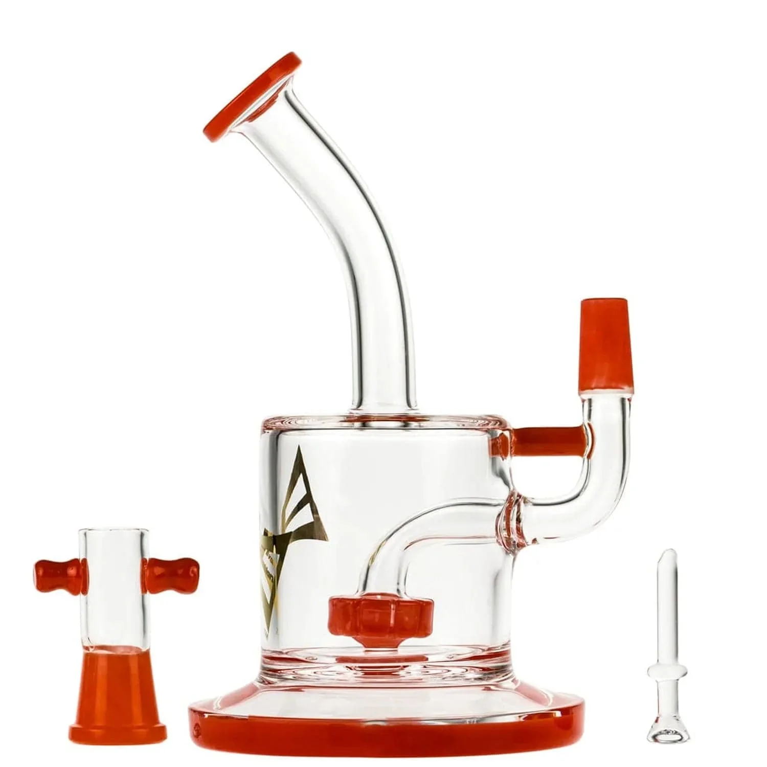 Evolution Halo Dual Use Water Pipe w/ Dome Bowl & Banger - Red - 6.75in.
