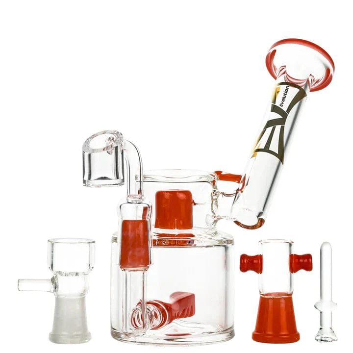 Evolution Morning Glory Dab Rig w/ Dome & Banger - Red - 6in.