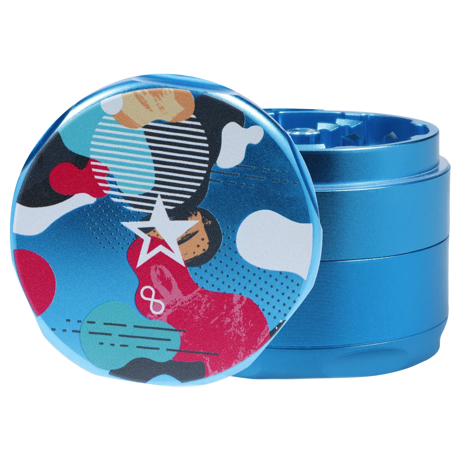 Famous Design Aquarius Aluminum 4 pc Grinder - Aqua - Image 3