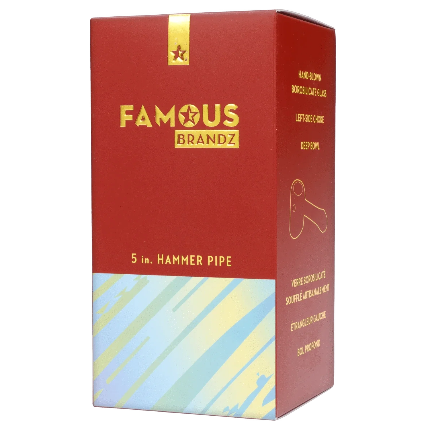 Famous Design - Crystal Fumed Hammer Pipe - Clear - 4in. - Image 9