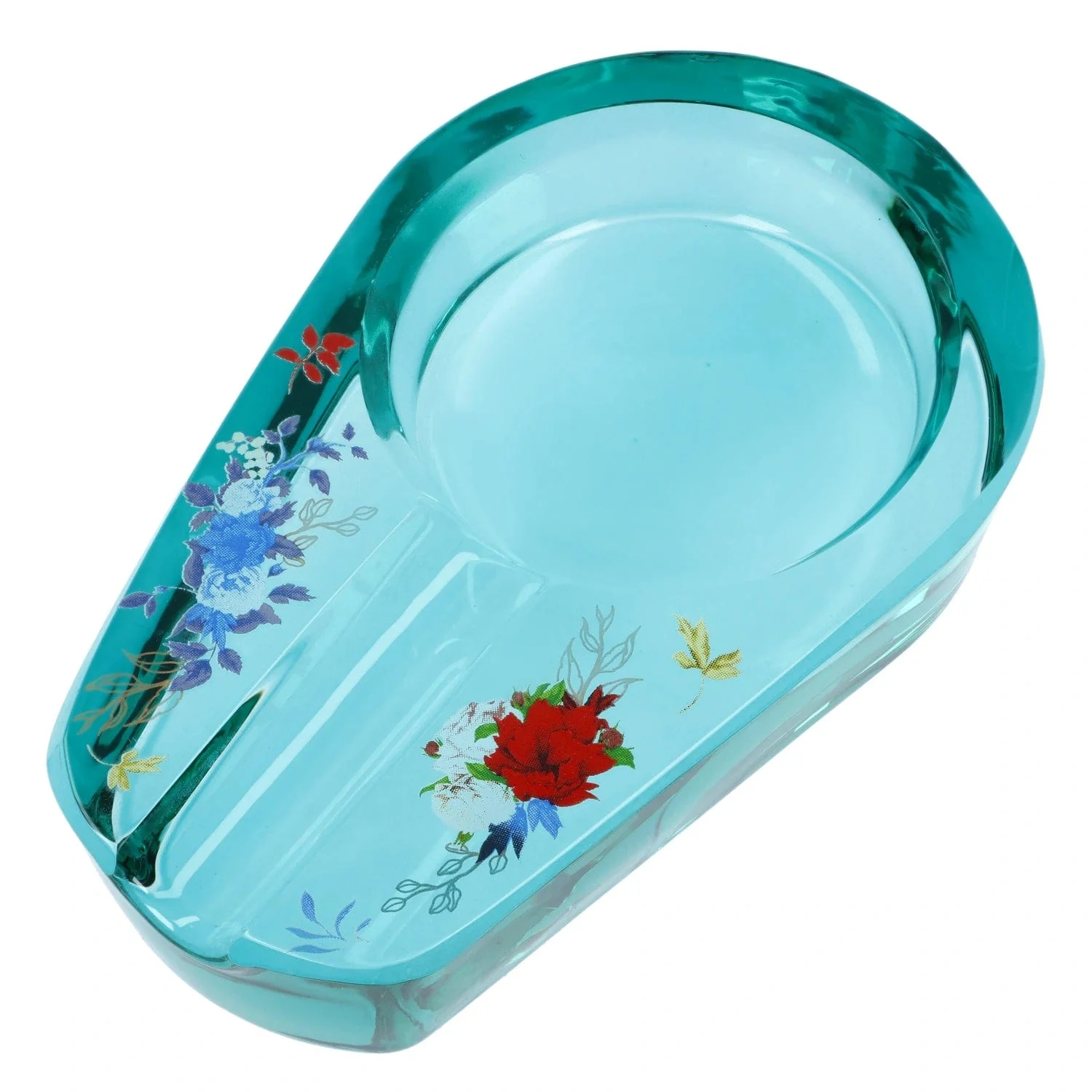 Famous Design Floral Lush Ashtray - Gold Accent - Image 3