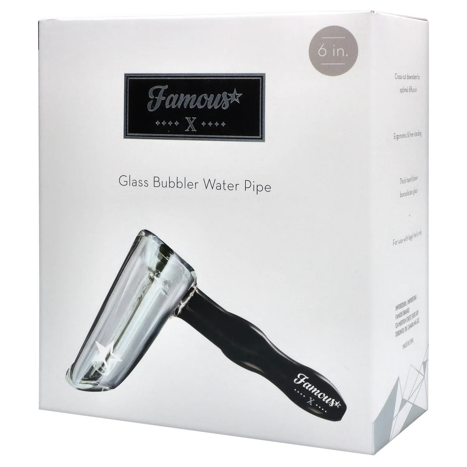 Famous X Straight Hammer Bubbler - Black - 6in. - Image 9