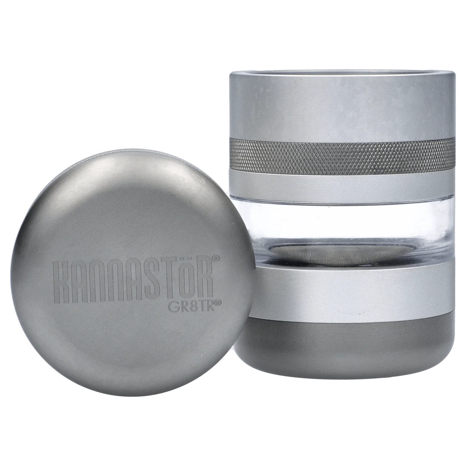 GR8TR Jar Body Grinder 2.2" - Matte Silver - Image 2