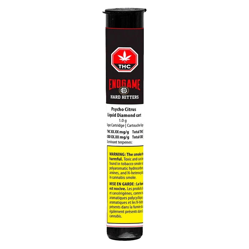 Hard Hitters Psycho Citrus Liquid Diamond Vape Cartridge - Image 3