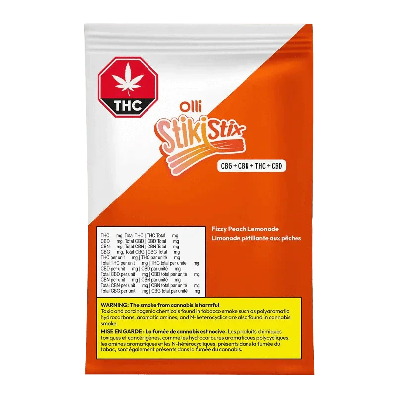 1:1:1:1 Fizzy Peach Lemonade CBG/CBN/THC/CBD Gummies - Image 3