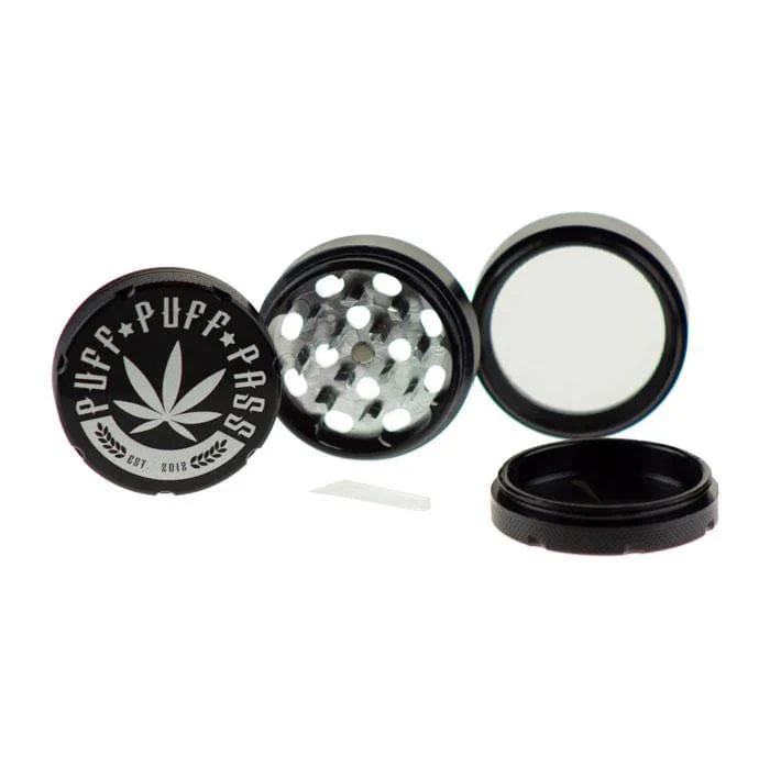 Puff Puff Pass Aluminum Grinder 4pc -Black-50mm