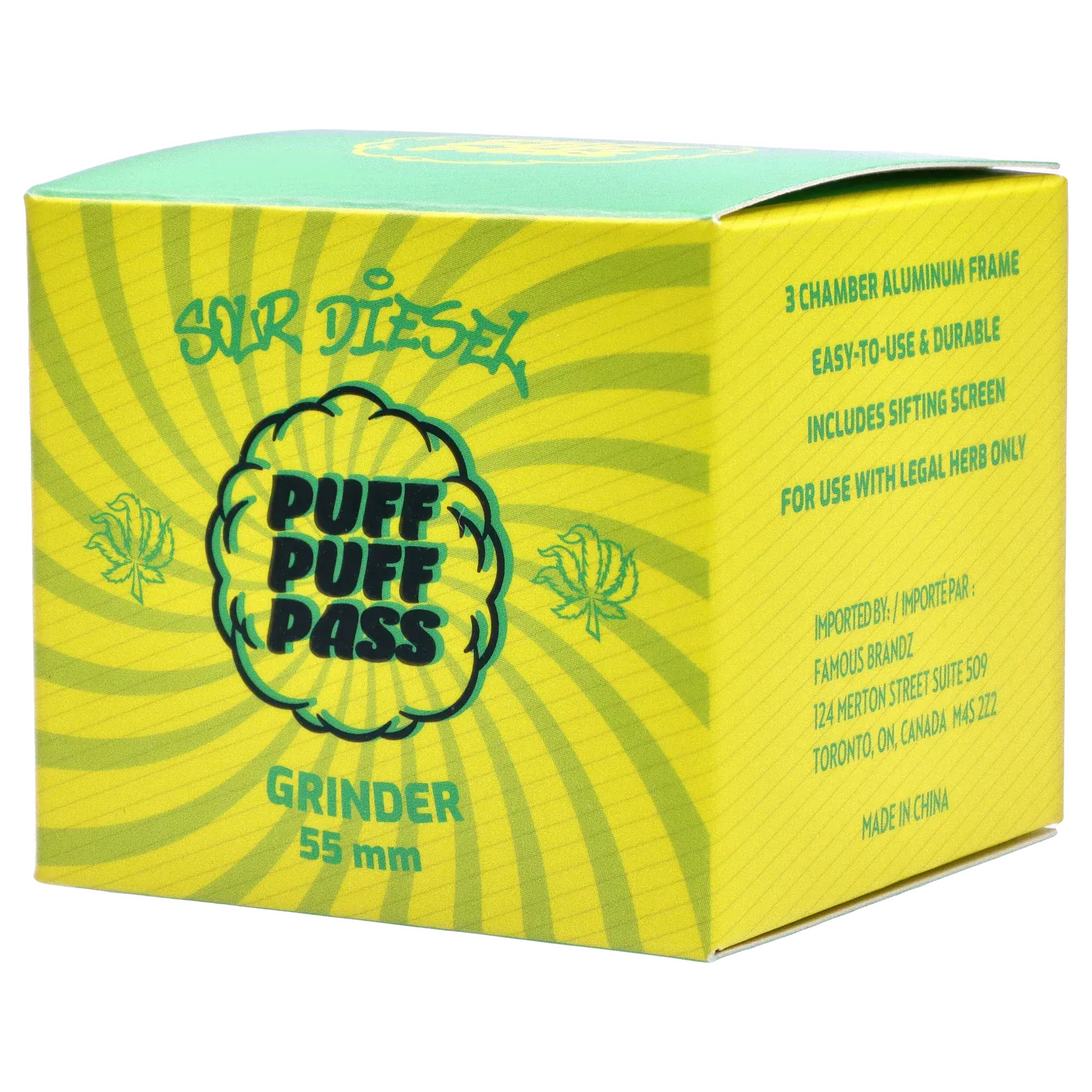 Puff Puff Pass Strains Sour Diesel Grinder-Green - Image 6