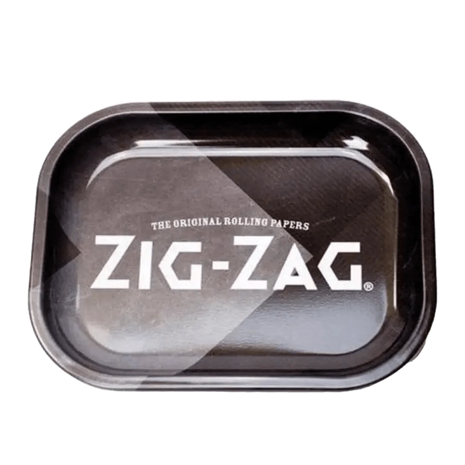 Zig Zag Metal Rolling Tray - Black - Small