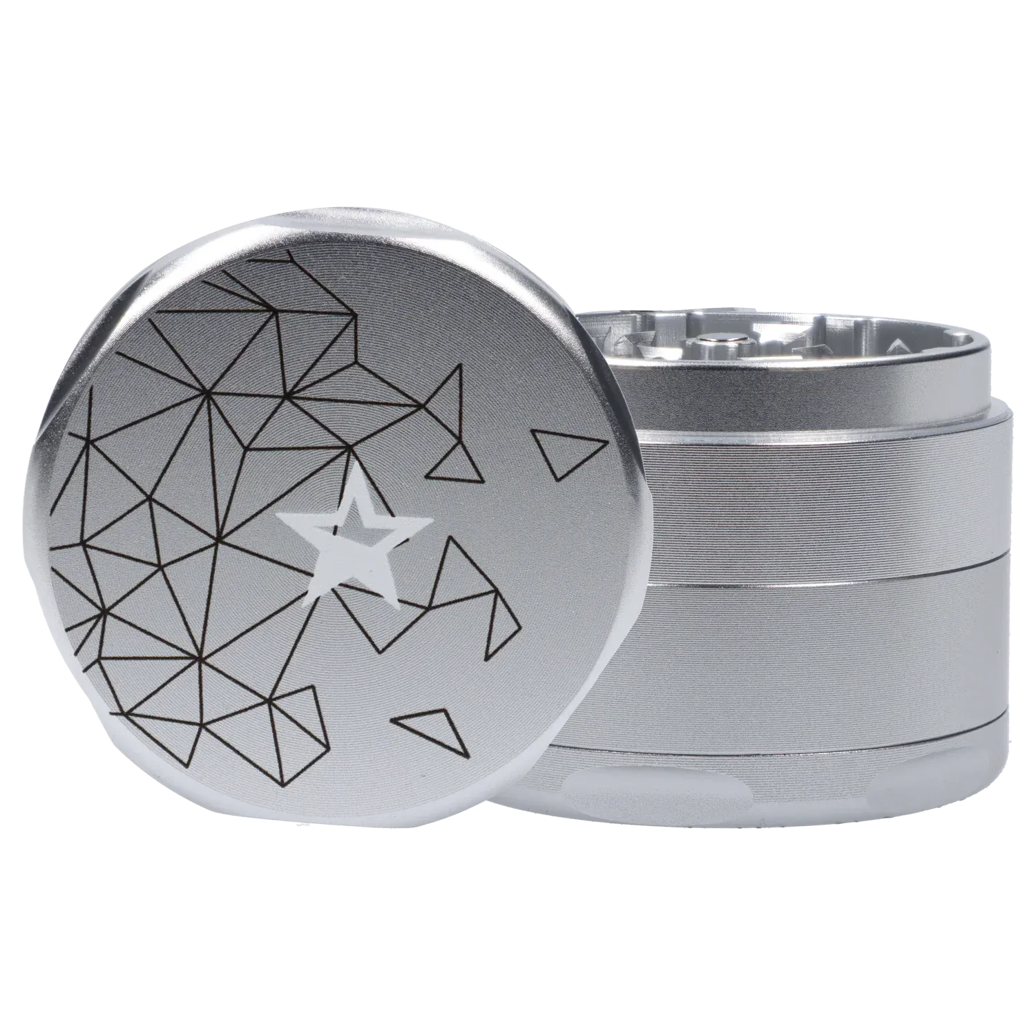Famous Design Space Aluminum 4pc Grinder - Silver - Image 3