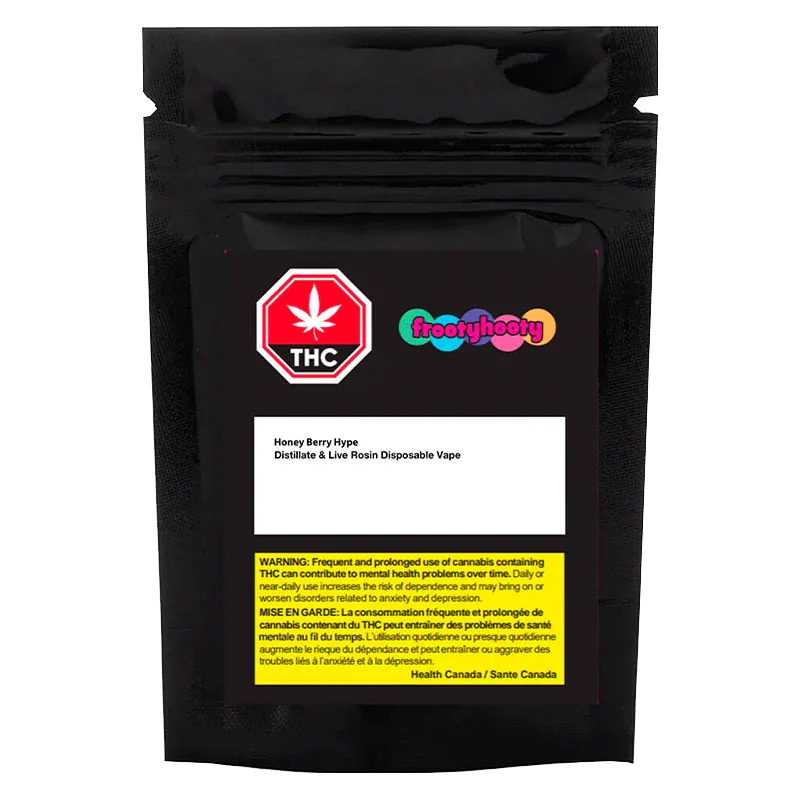 Honey Berry Hype Distillate & Live Rosin Disposable Vape - Image 3