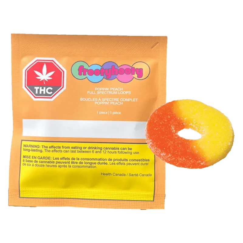Poppin' Peach Full Spectrum Loops 10mg THC Gummies