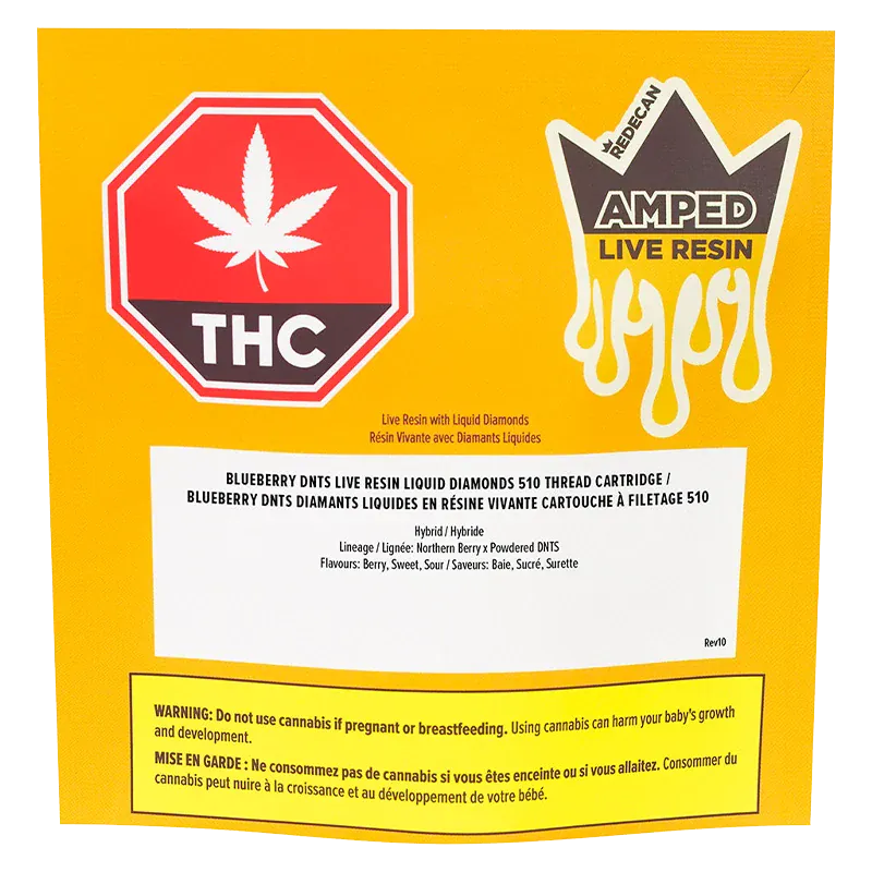 Amped Live Resin Blueberry DNTS Vape Cartridge - Image 3