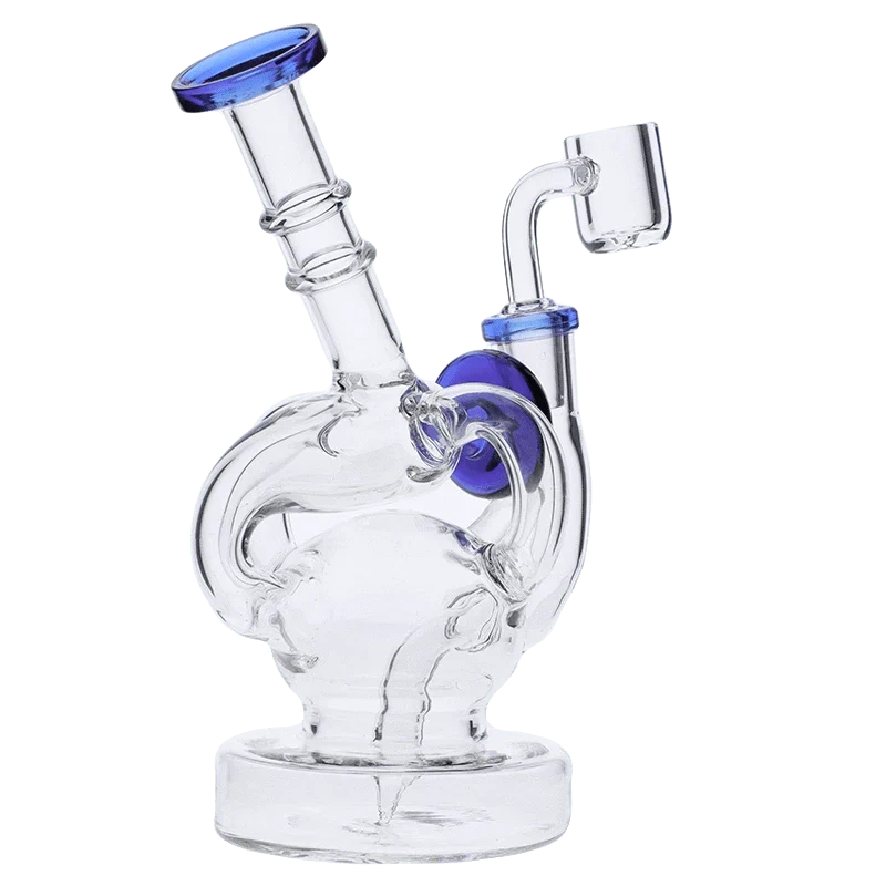 Dab Rig Recycler w/Quartz-Blue-7 in - Image 4