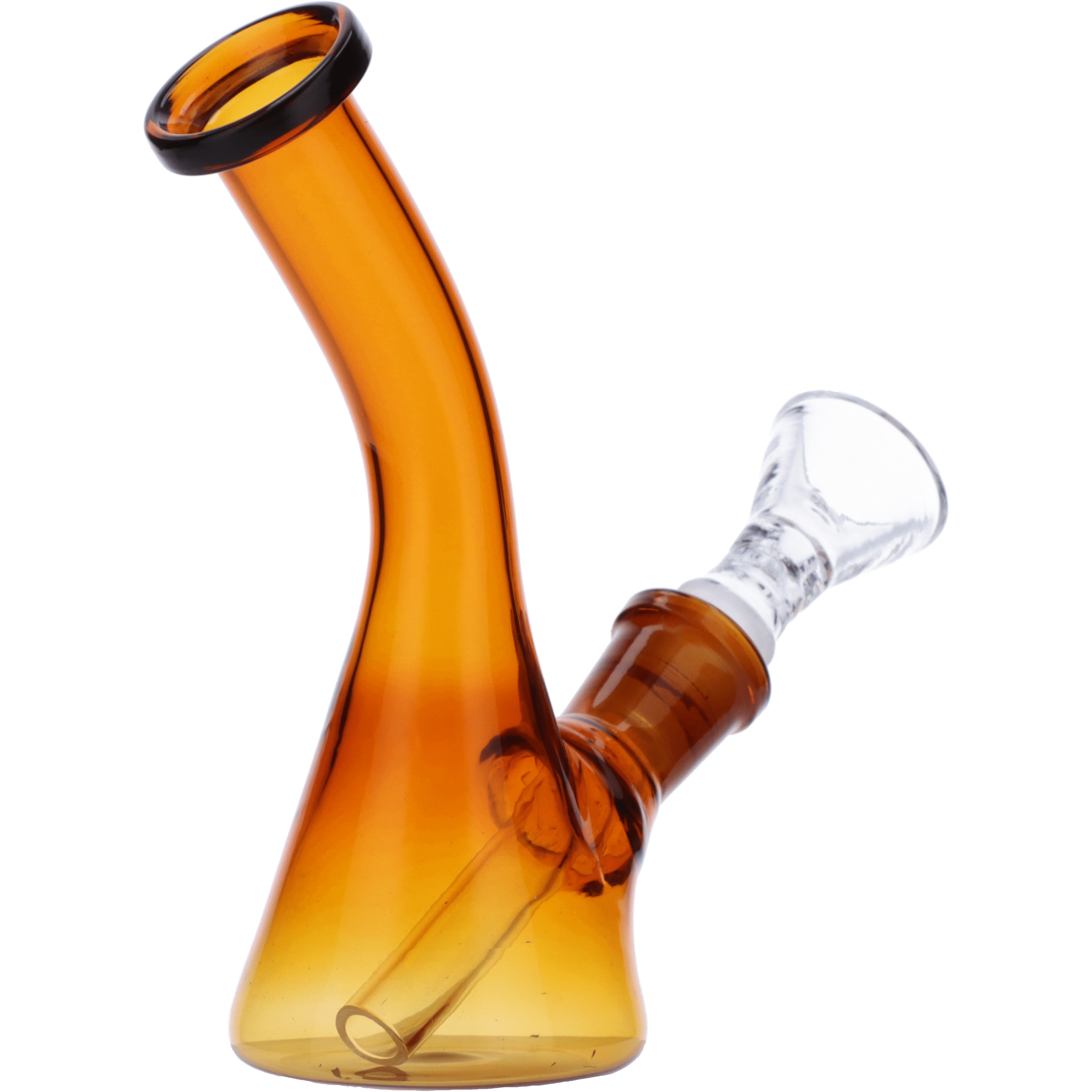 Everyday Essentials Bent Neck Beaker Bong - Amber - 5in.