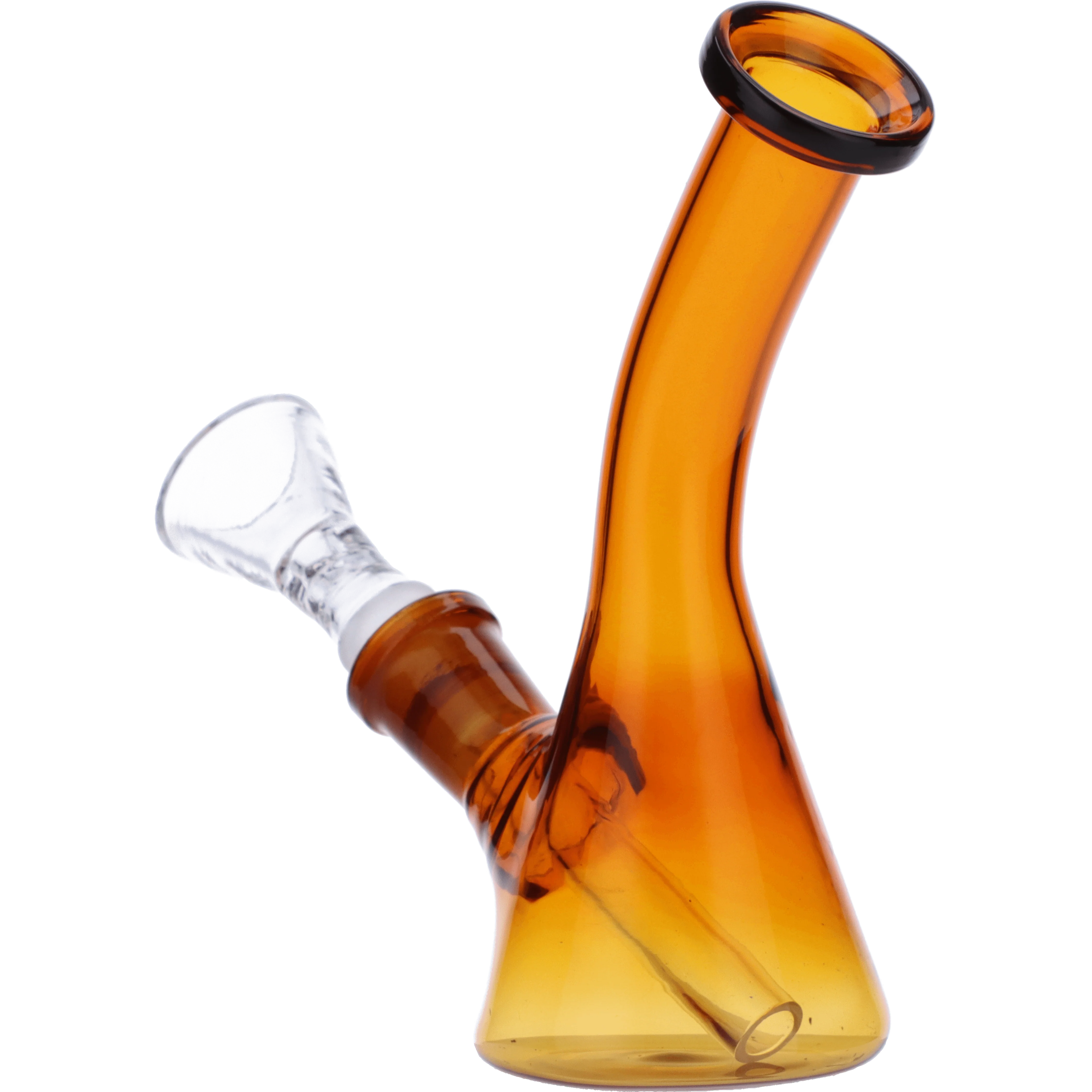 Everyday Essentials Bent Neck Beaker Bong - Amber - 5in. - Image 6