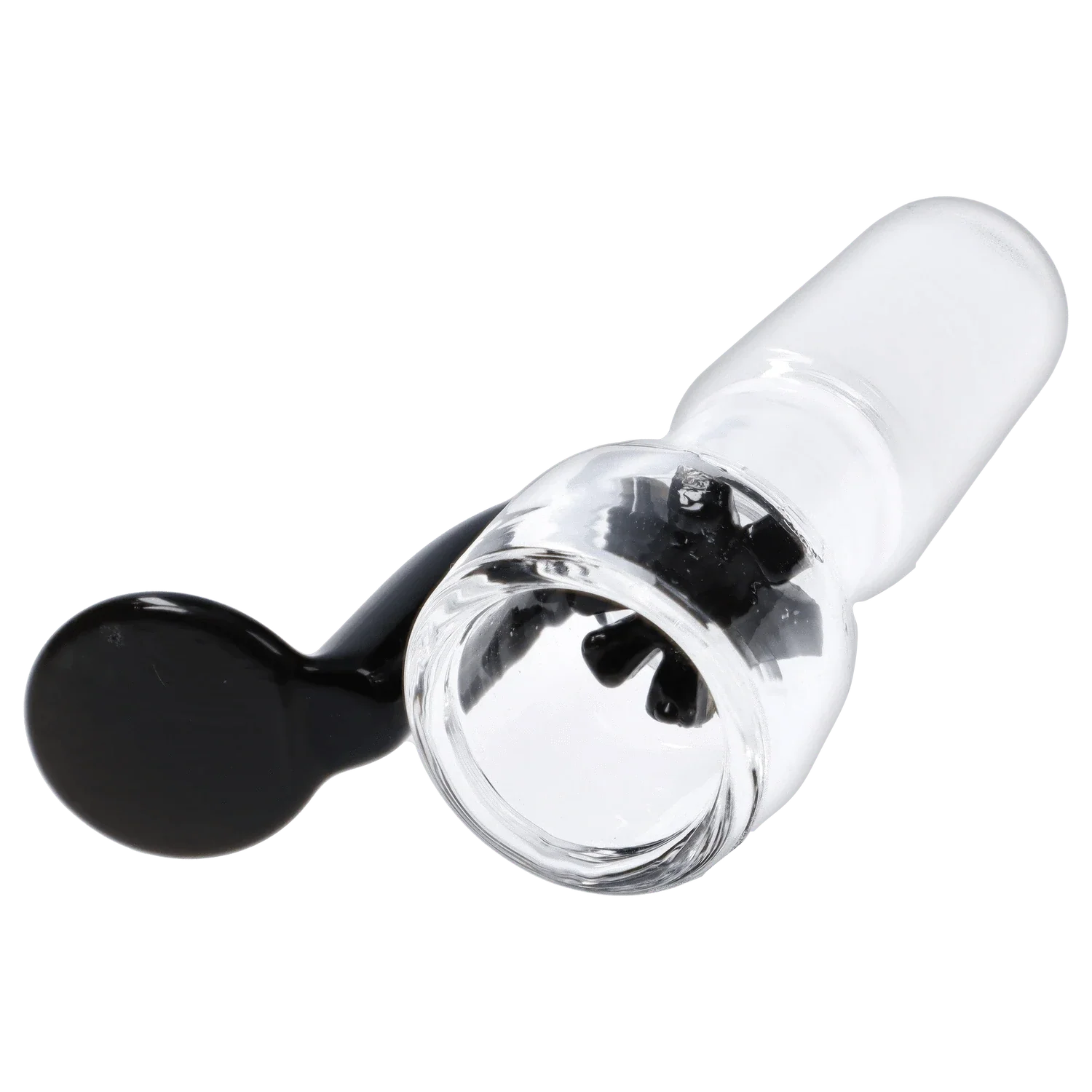Glass Bowl w/Long Handle & Honeycomb Screen-Black-14mm - Image 2