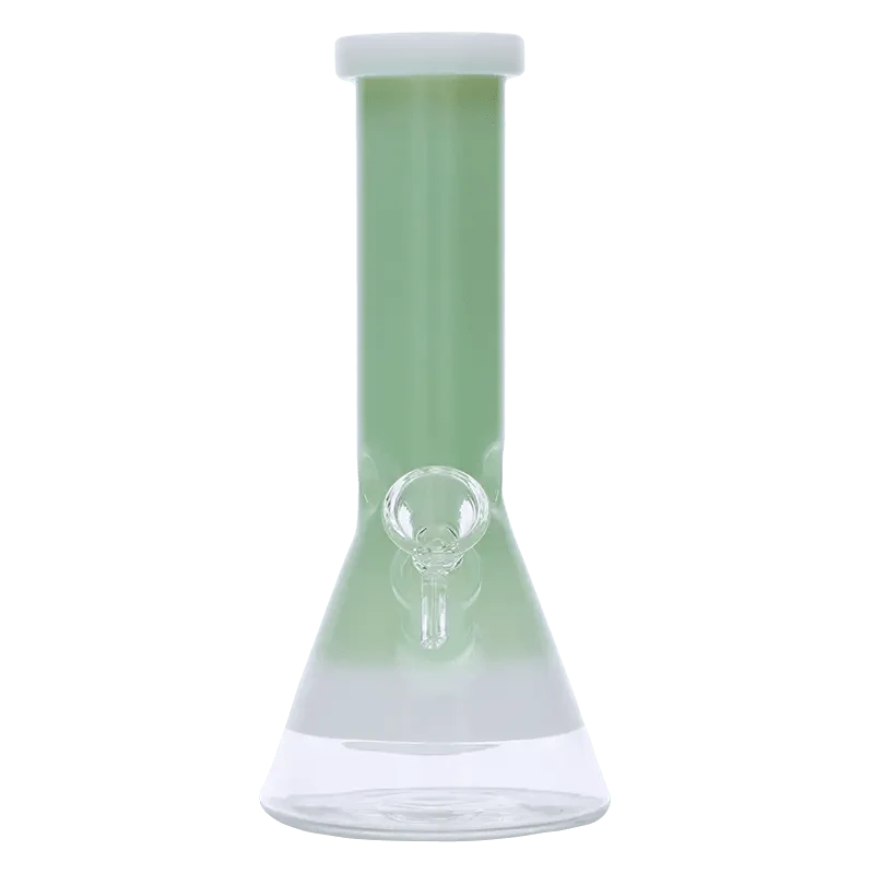 Valiant Beaker Water Pipe w/ White Rings - Mint Green - 8in. - Image 3