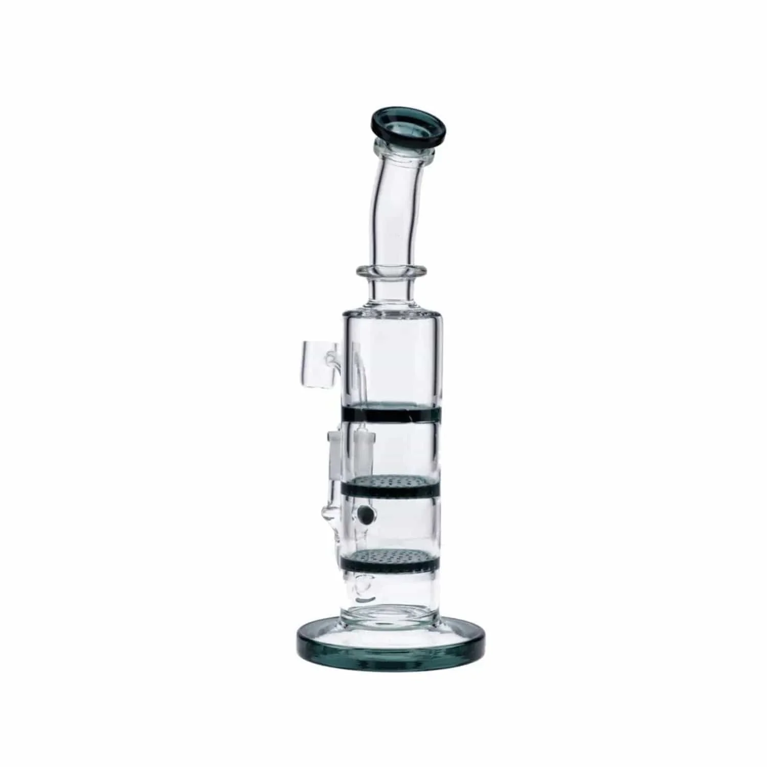 Valiant Bent Neck Dab Rig w/ Triple Honeycomb - Teal - 9.5in. - Image 3