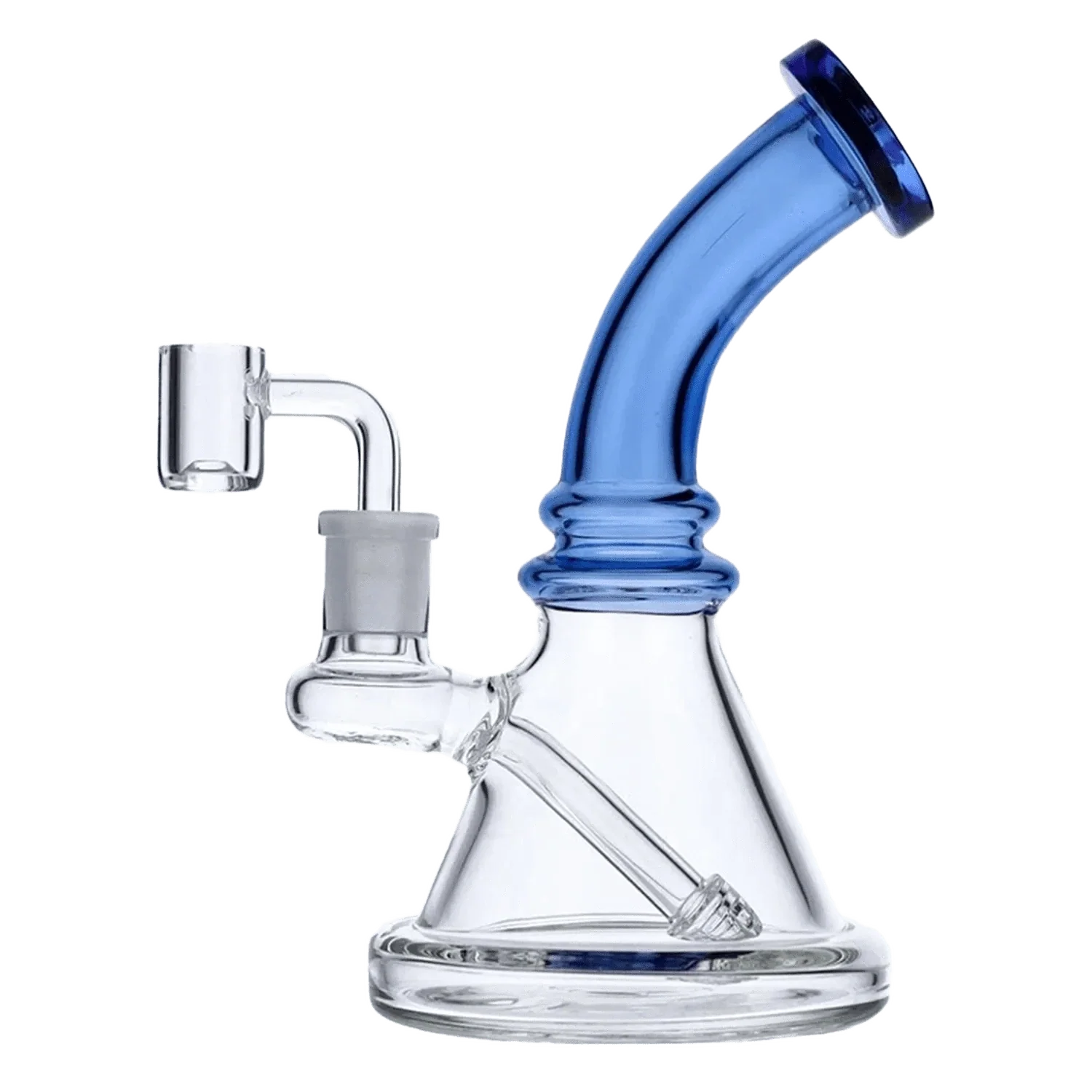 Valiant Bent Neck Mini Water Pipe - Blue - 7in. - Image 2