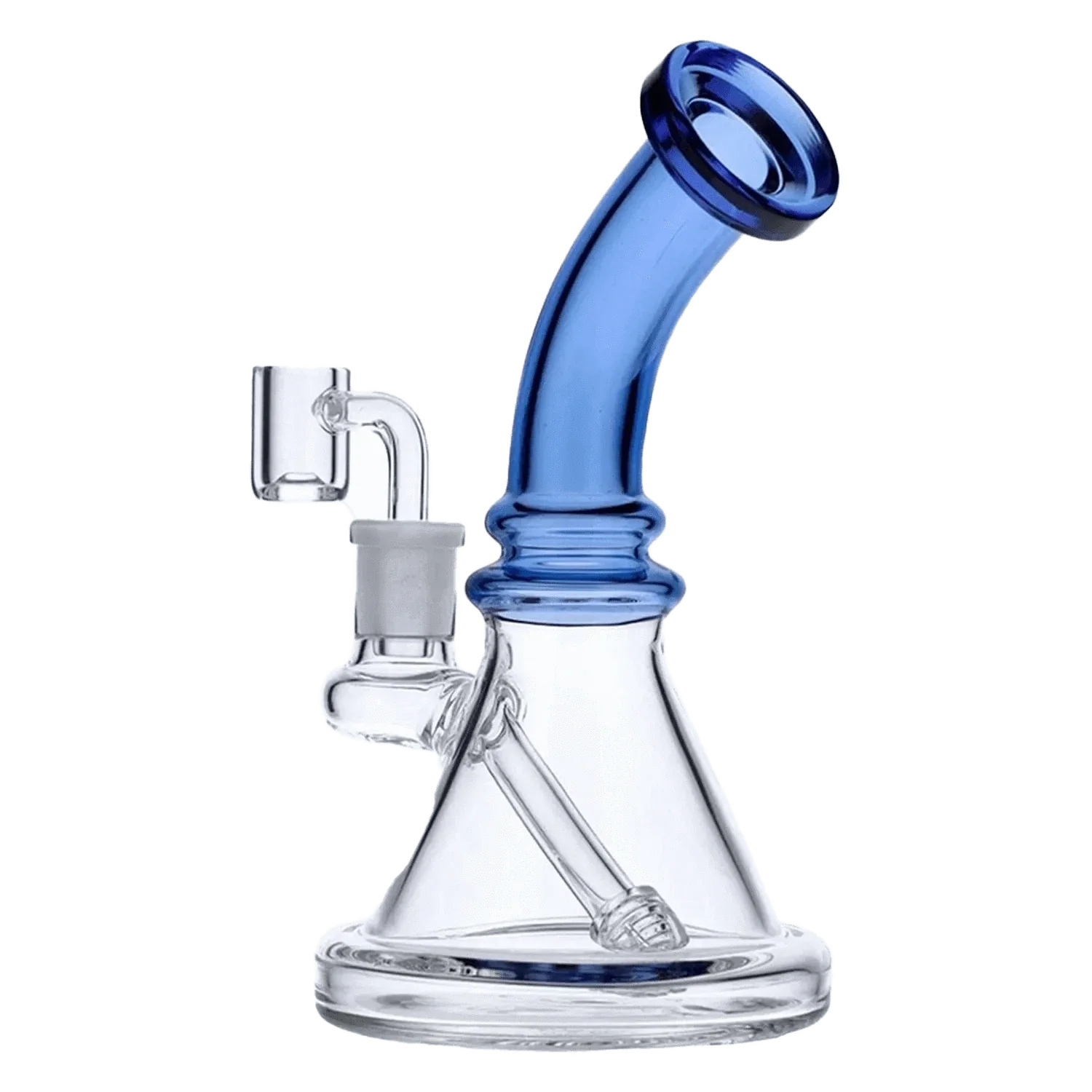 Valiant Bent Neck Mini Water Pipe - Blue - 7in. - Image 3