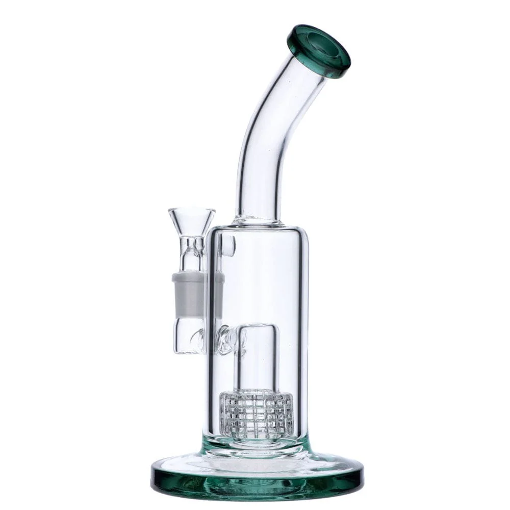 Valiant Bent Neck Water Pipe - Teal - 8in. - Image 4