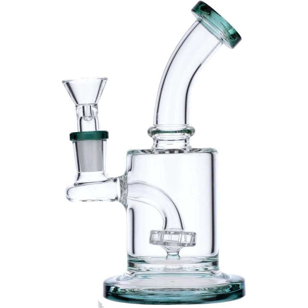 Valiant Bent Neck Water Pipe w/ Matrix Perc - Teal - 6in. - Image 2