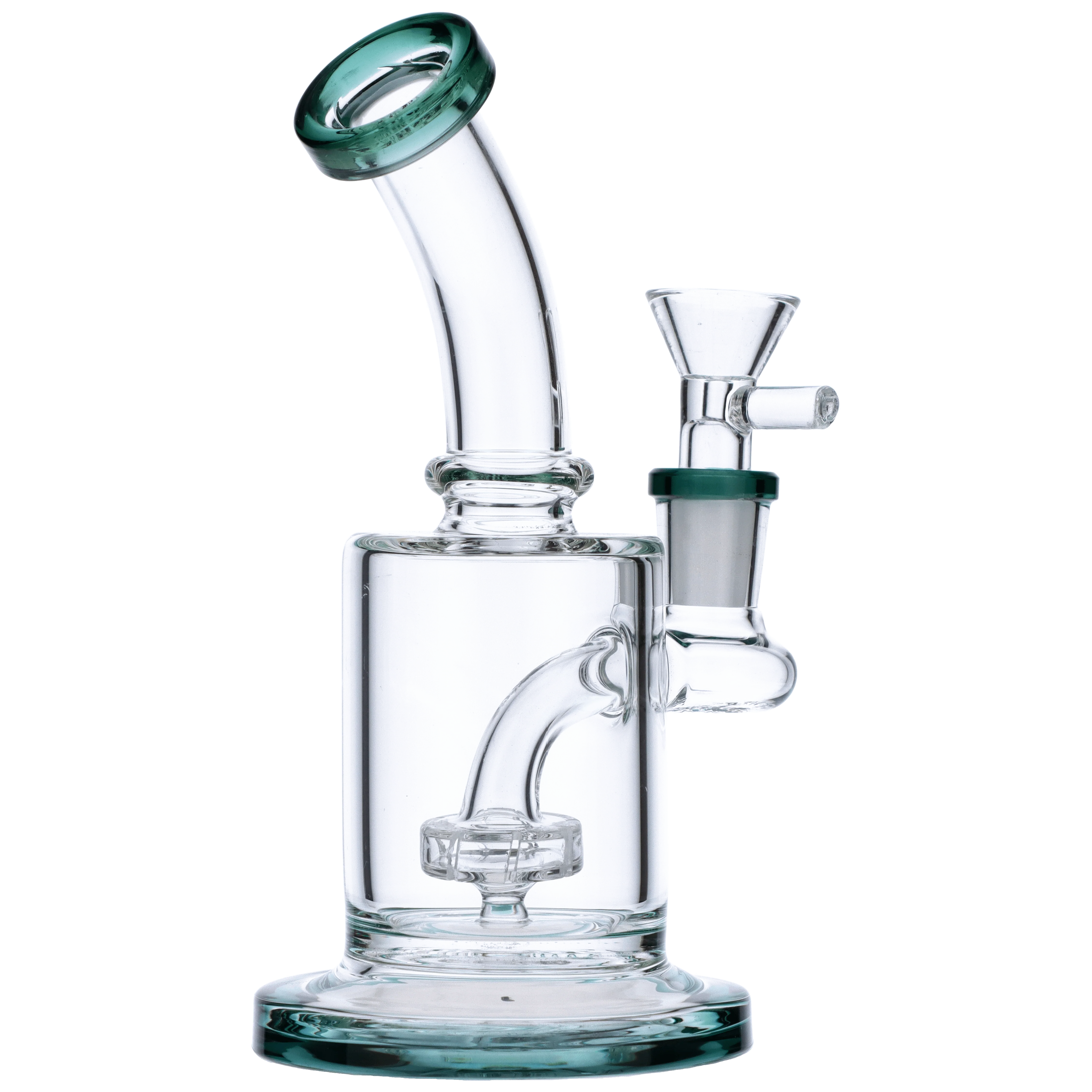 Valiant Bent Neck Water Pipe w/ Matrix Perc - Teal - 6in. - Image 4