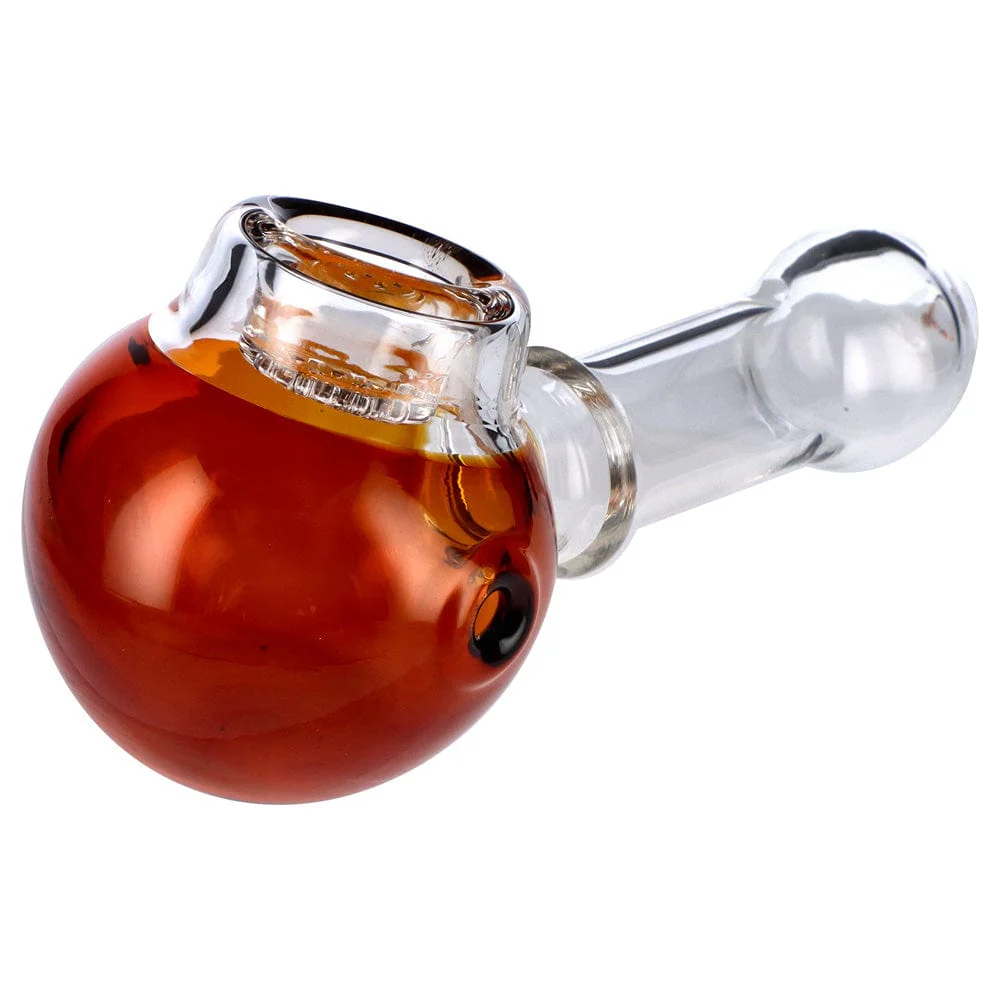 Valiant Cauldron Glass Pipe - Amber - 4.5in.
