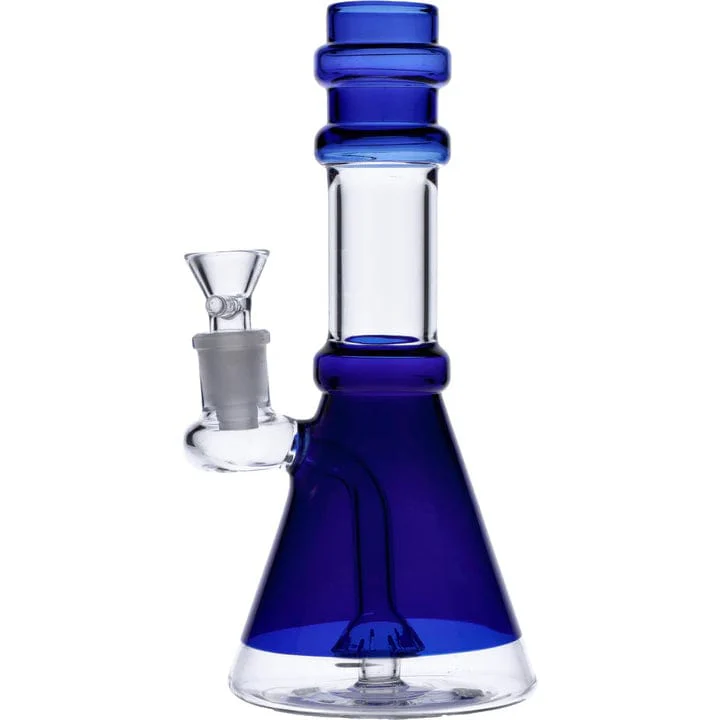 Valiant Dual Use Water Pipe w/ Bowl & Banger - Dark Blue - 8in.