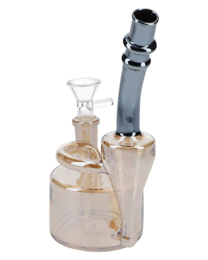 Valiant Electro Painted Dual Use Bubblers w/ Bowl & Banger - Champagne Gold - 6in. - Image 2