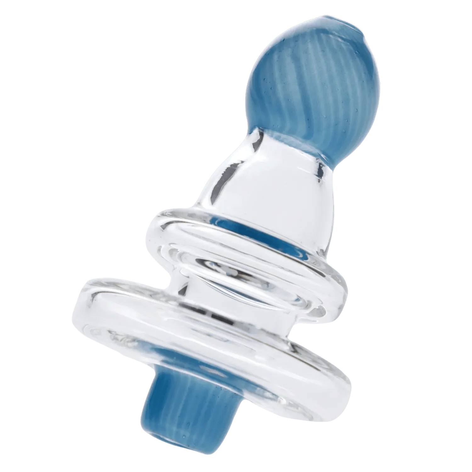 Valiant Glass Carb Cap w/ directional air flow - Clear & Blue