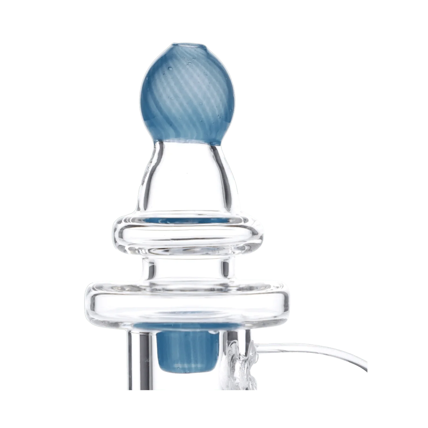 Valiant Glass Carb Cap w/ directional air flow - Clear & Blue - Image 2