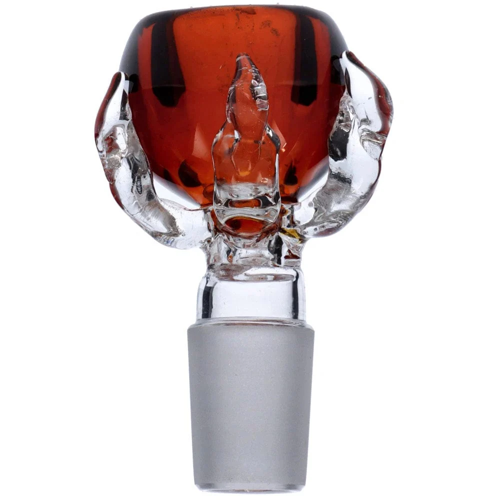 Valiant Glass Claw Bowl - Amber - Male 18mm