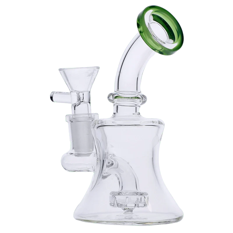 Valiant Hourglass Base Water Pipe - Jade - 5.5in. - Image 5
