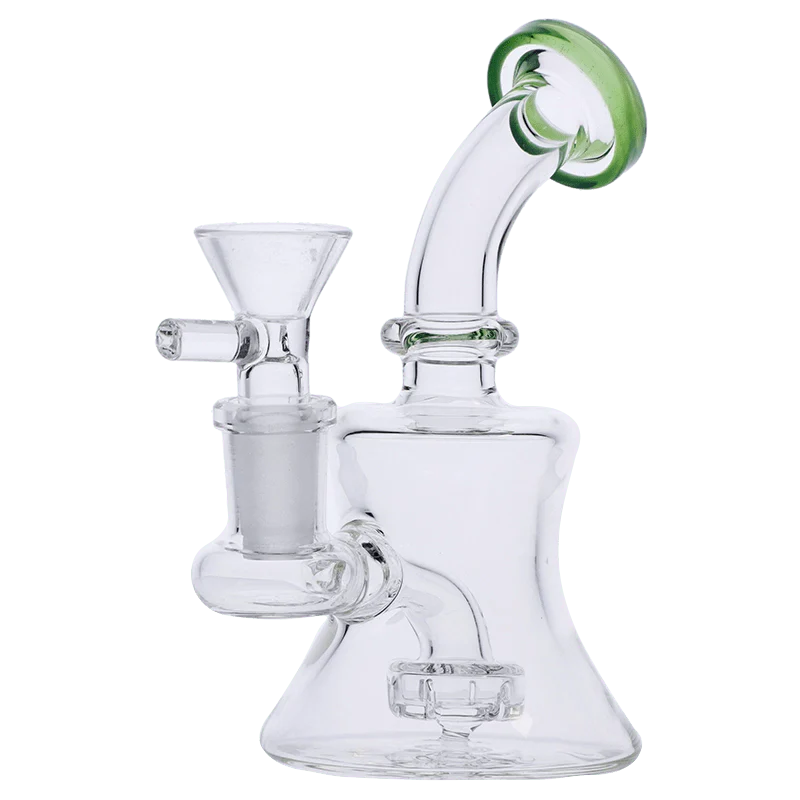 Valiant Hourglass Base Water Pipe - Jade - 5.5in. - Image 7