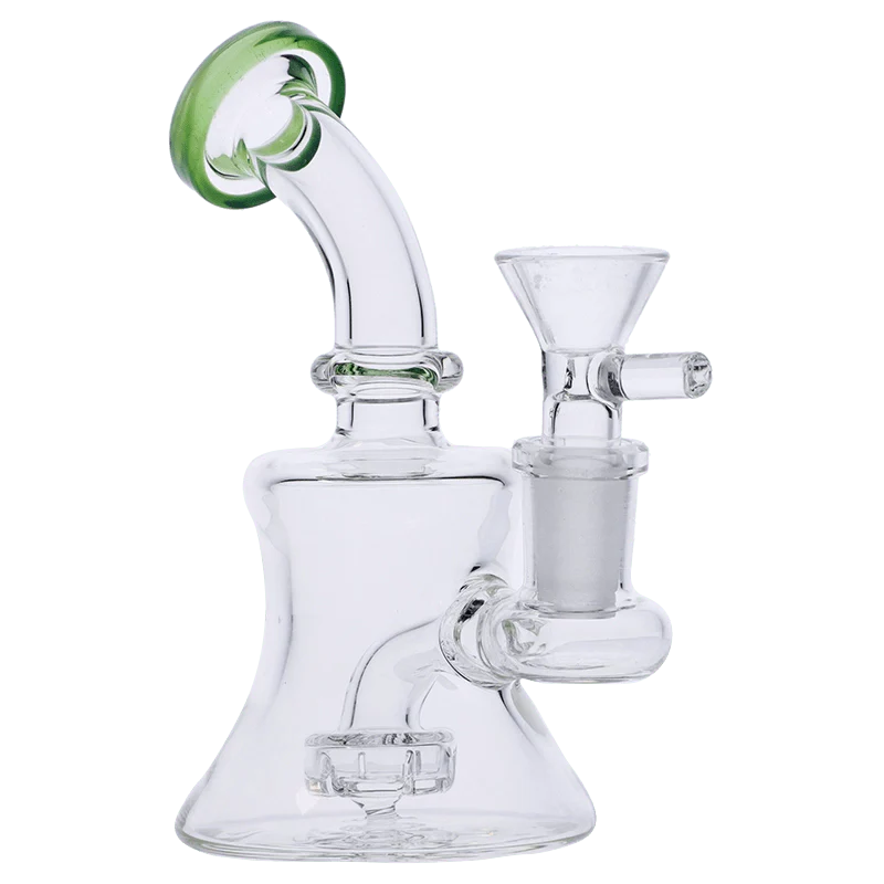 Valiant Hourglass Base Water Pipe - Jade - 5.5in. - Image 9