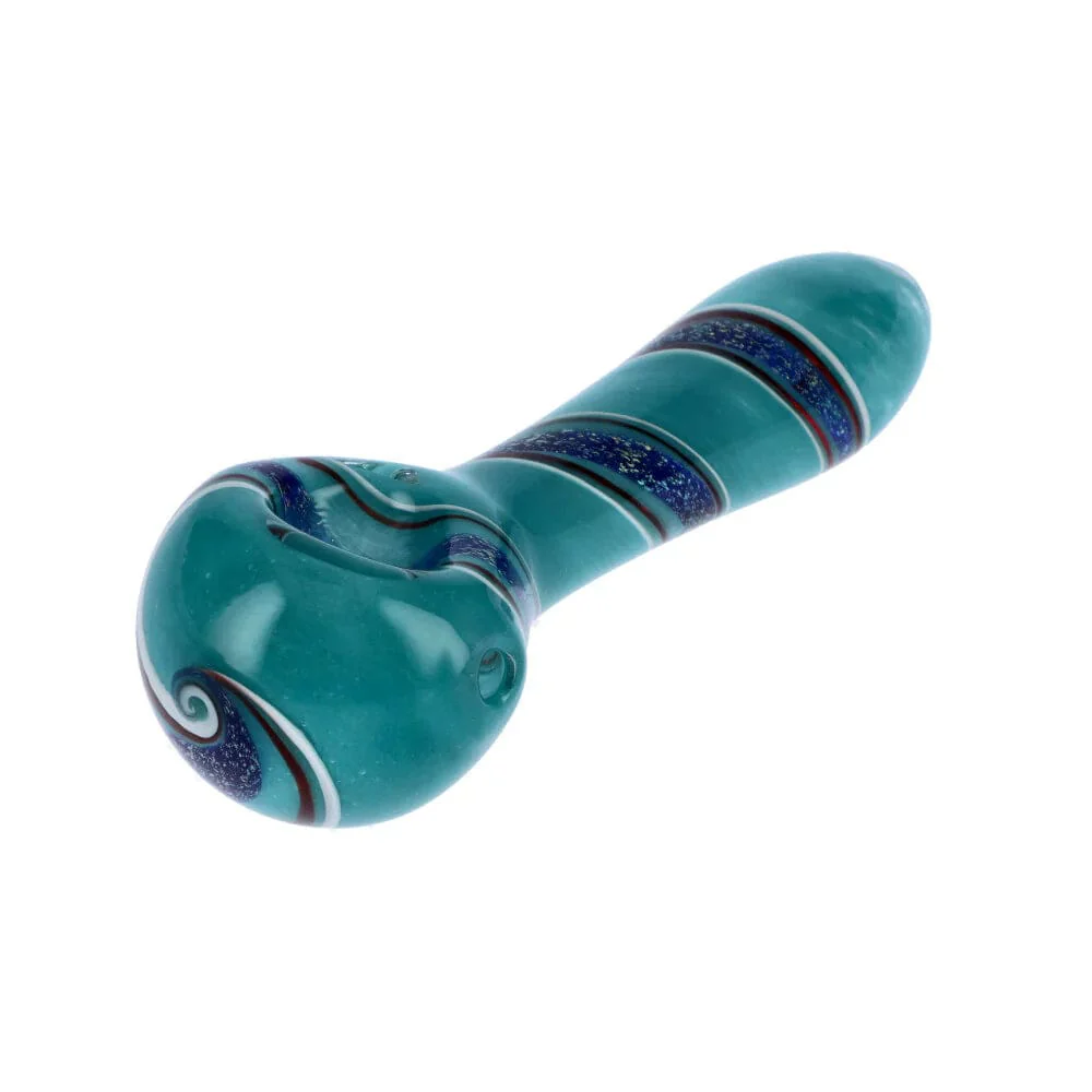 Valiant Ringlet Glass Pipe - Light Blue - 4.5in. - Image 2