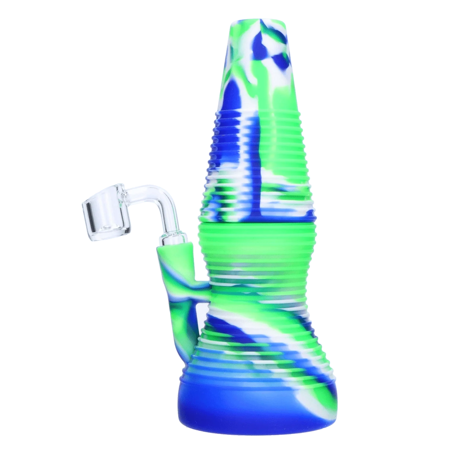 Valiant Silicone Dab Rig - Blue Neon & White