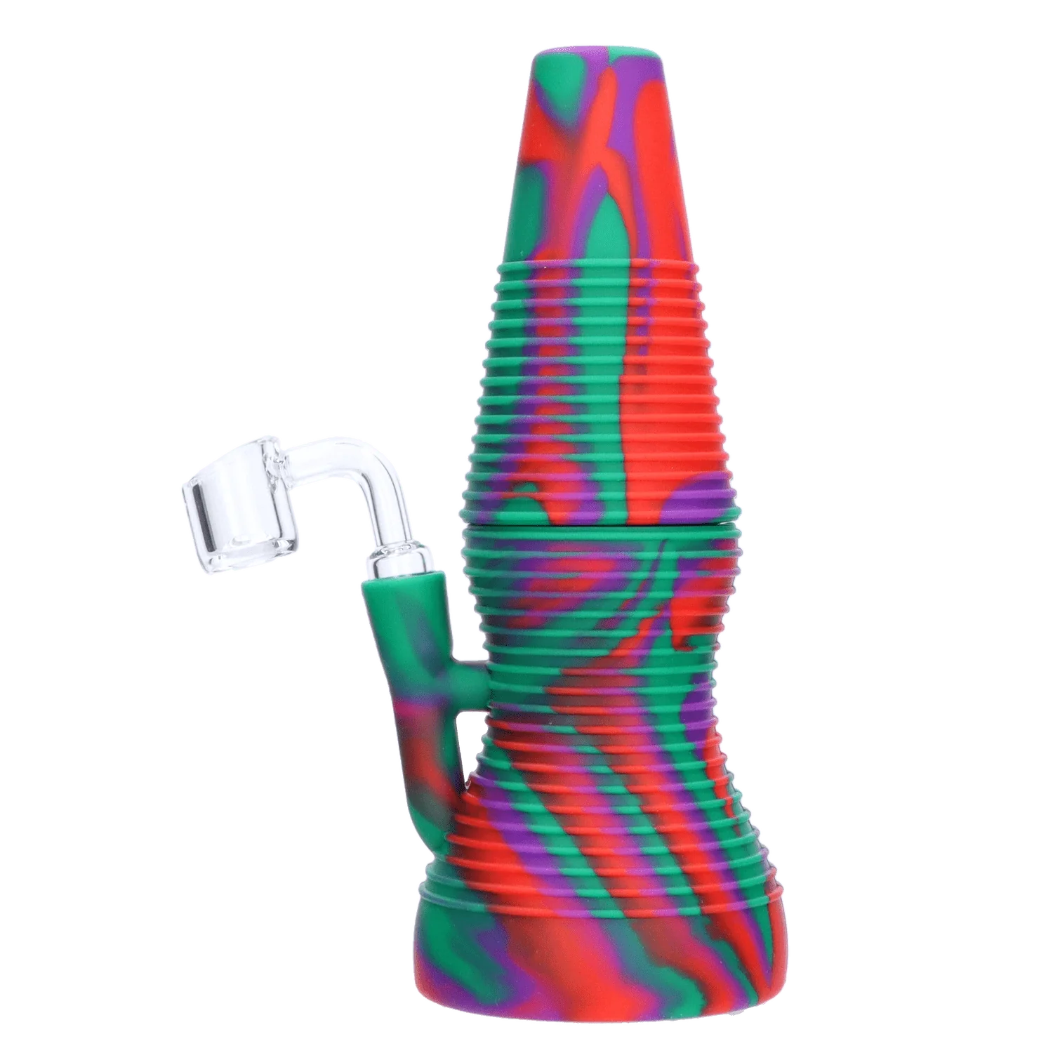 Valiant Silicone Dab Rig - Purple Green & Orange