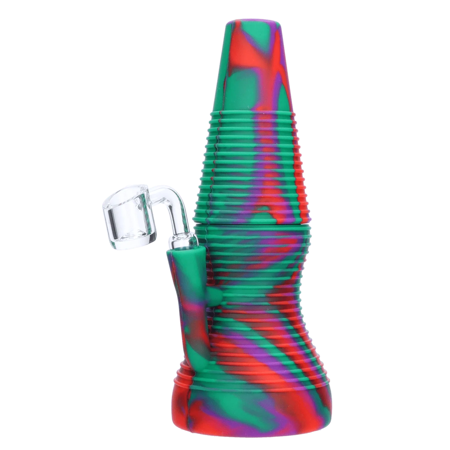 Valiant Silicone Dab Rig - Purple Green & Orange - Image 2