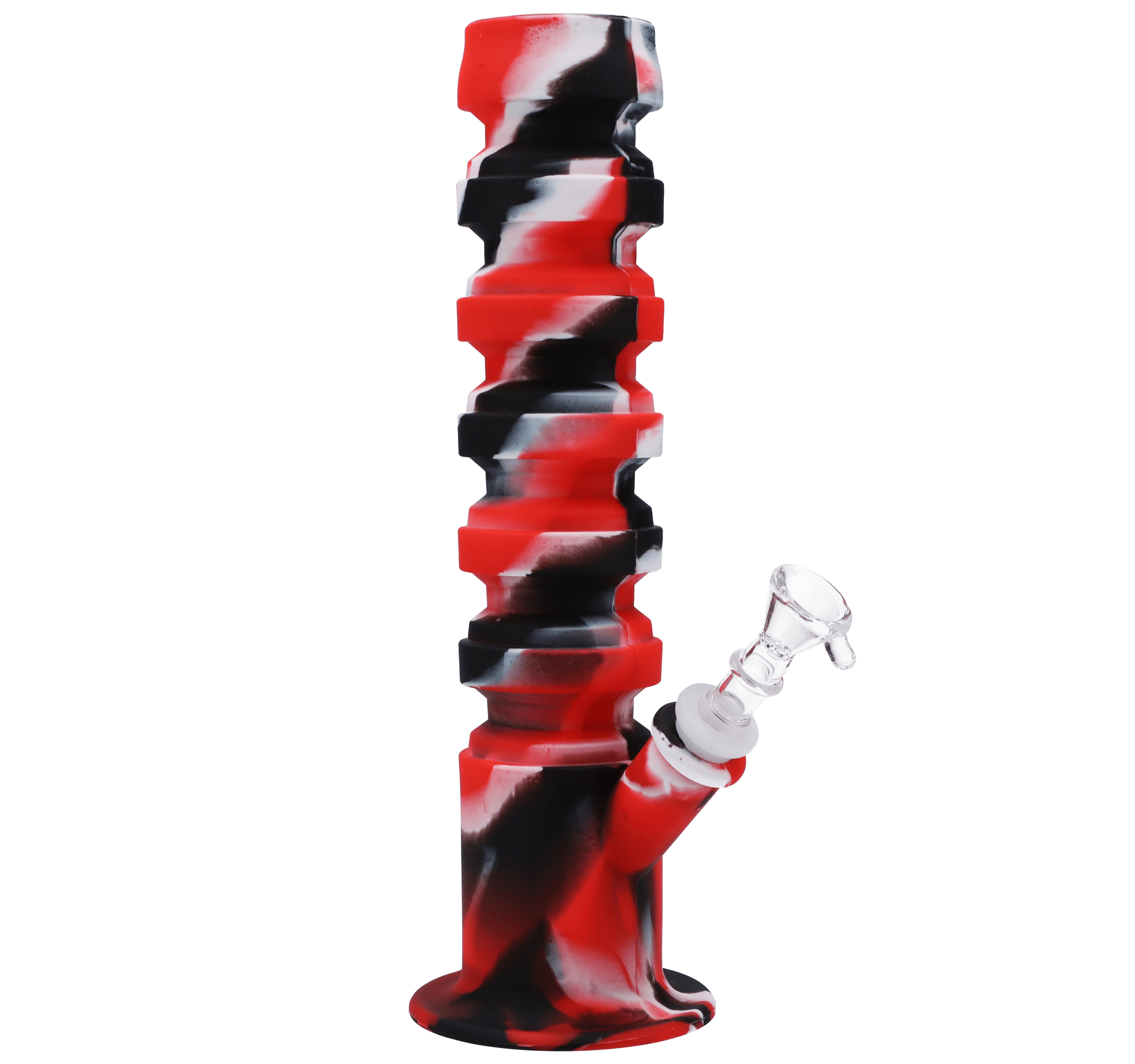 Valiant Silicone Flexible Straight Water Pipe - Red Black & White - 11.5in. - Image 4