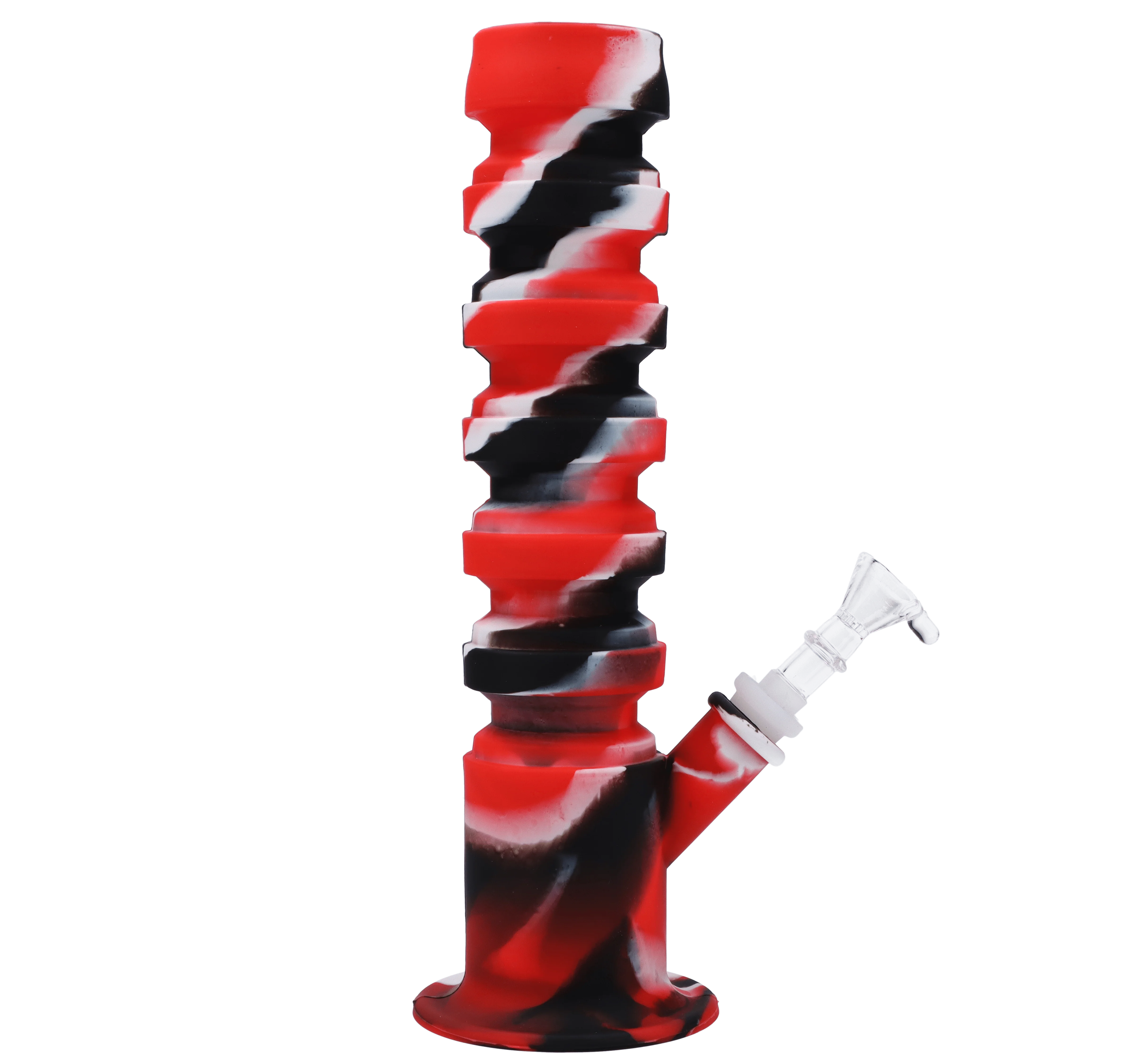 Valiant Silicone Flexible Straight Water Pipe - Red Black & White - 11.5in. - Image 5